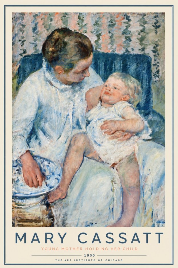 Mary Cassatt Young Mother Holding Her Child No2 - Plakat