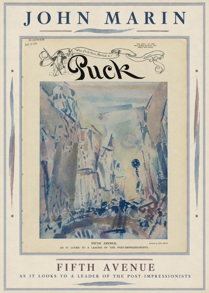 John Marin Fifth Avenue – as It Looks to a Leader of the Post-impressionists No6 - Plakat