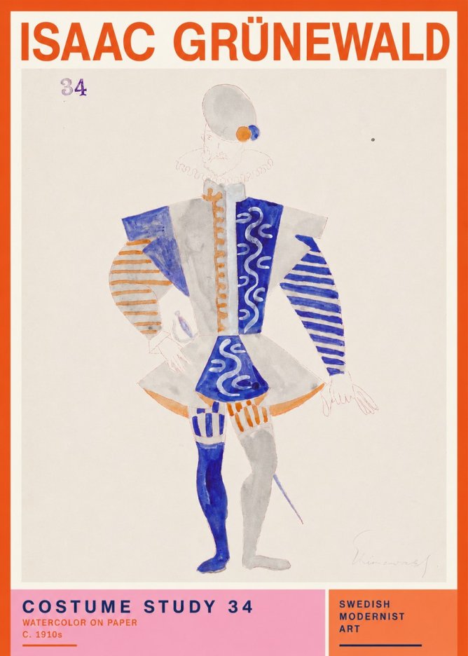 Isaac Grünewald Costume Study 34 No2 - Plakat