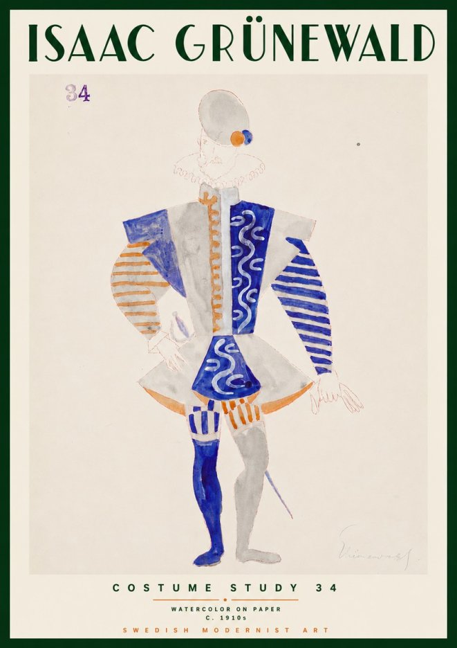 Isaac Grünewald Costume Study 34 No3 - Plakat