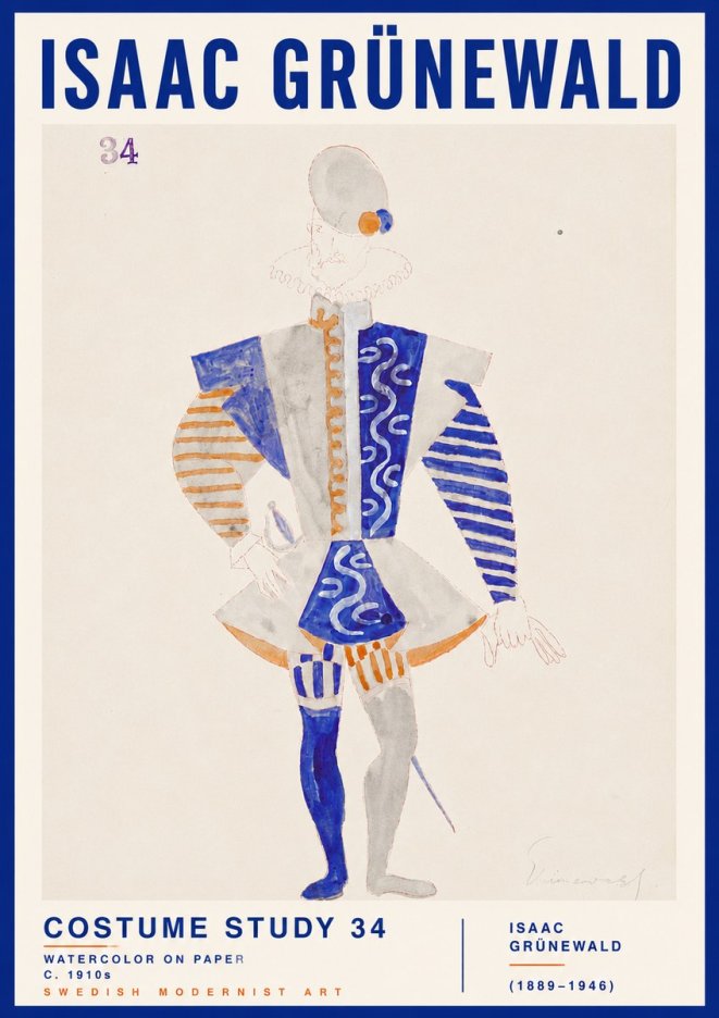 Isaac Grünewald Costume Study 34 No5 - Plakat