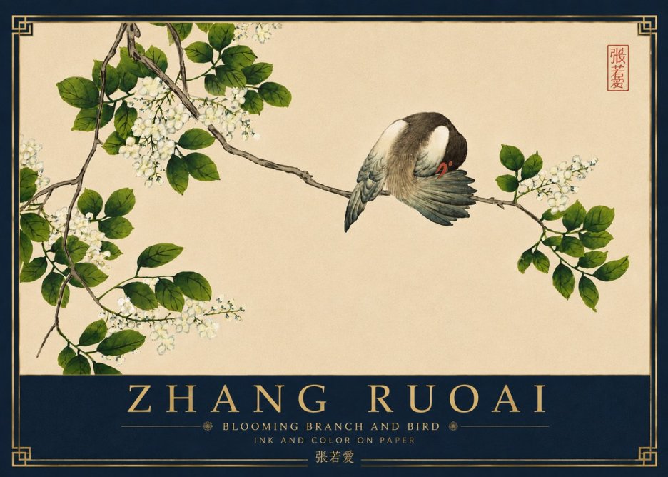 Zhang Ruoai Bird and Blossom No6 - Plakat