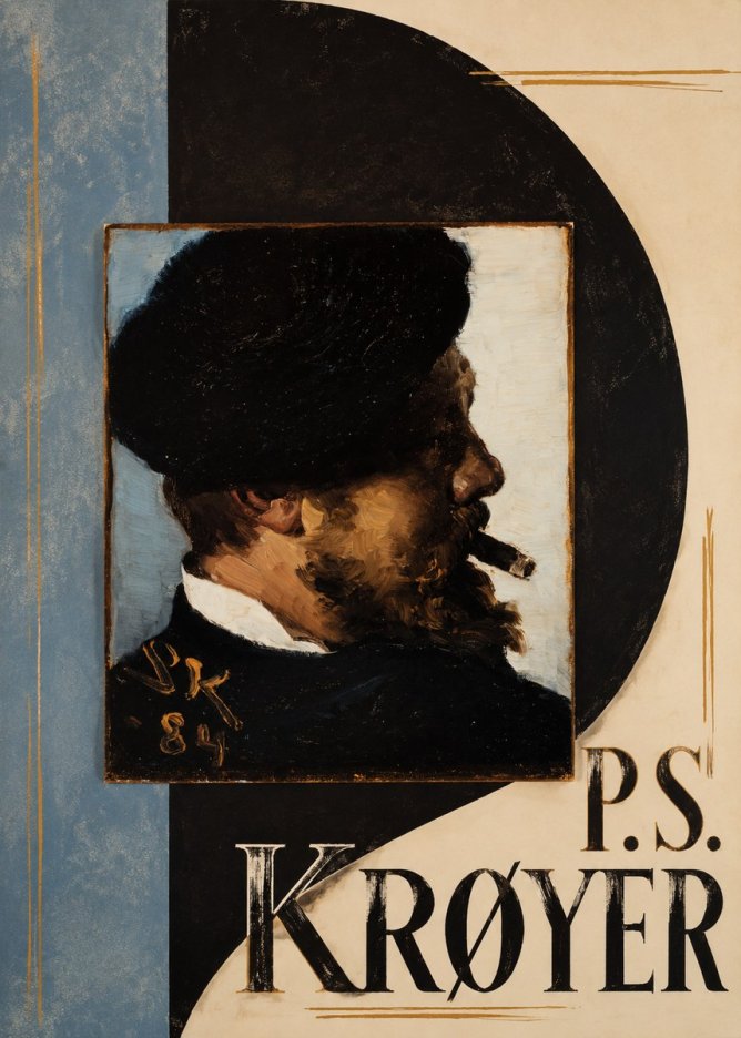 P.S. Krøyer Self-portrait with Cigar I No6 - Plakat