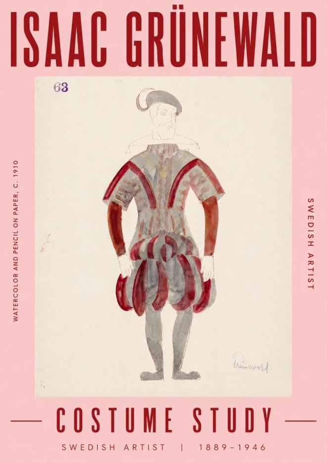 Isaac Grünewald Costume Study II No5 - Plakat