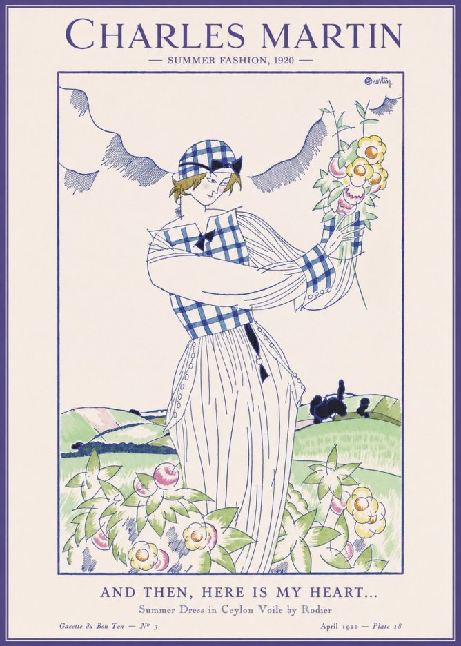 Charles Martin And Then, Here Is My Heart... Summer Dress in Ceylon Voile by Rodier No1 - Plakat
