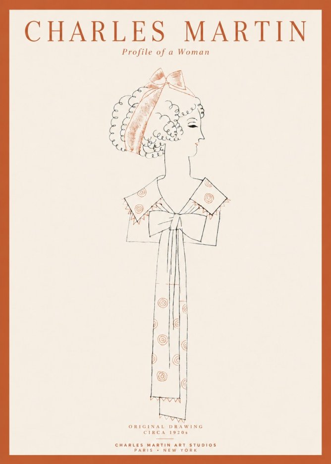 Charles Martin Profile of a Woman No1 - Plakat