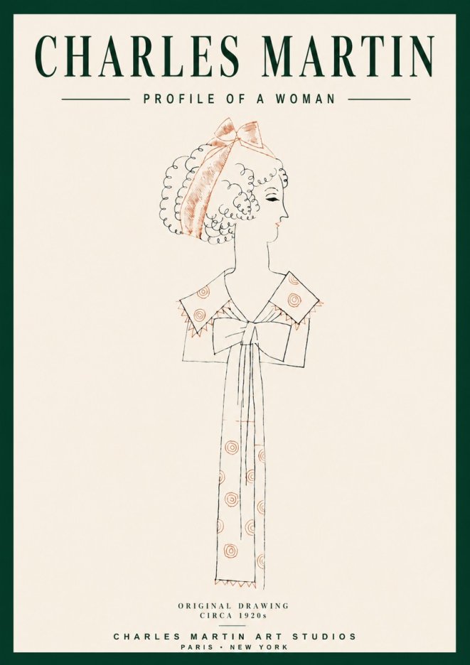 Charles Martin Profile of a Woman No3 - Plakat