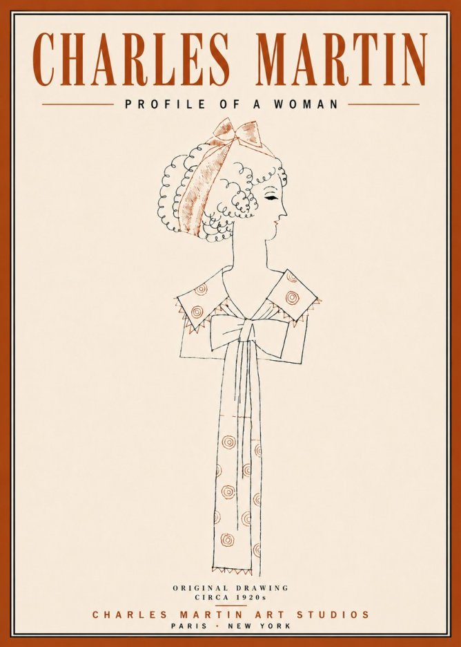 Charles Martin Profile of a Woman No5 - Plakat