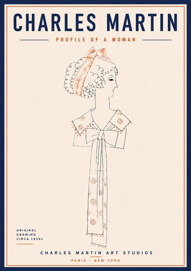 Charles Martin Profile of a Woman No6 - Plakat