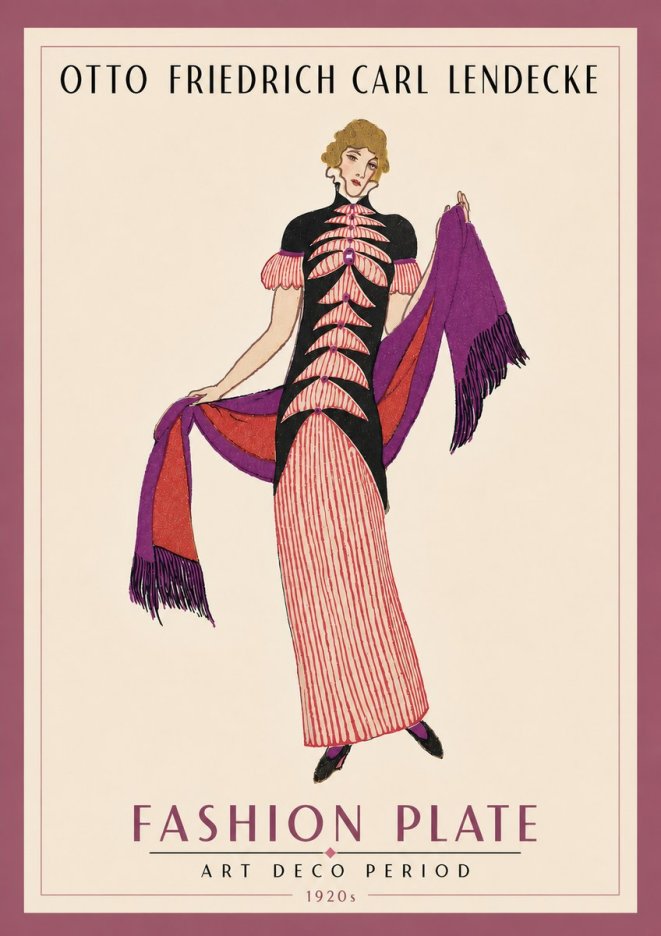 Otto Friedrich Carl Lendecke Fashion Plate I No5 - Plakat