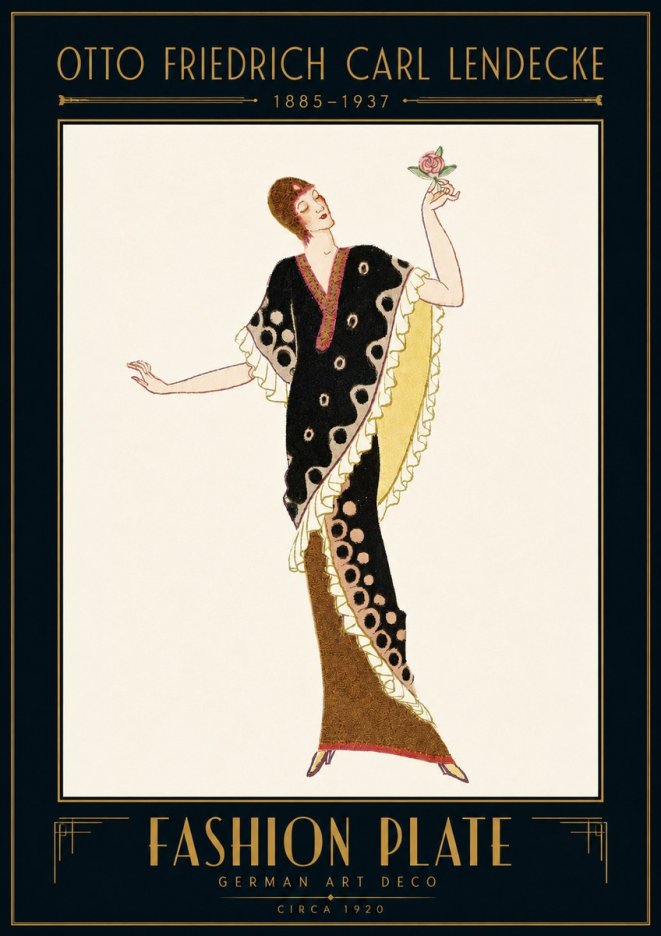 Otto Friedrich Carl Lendecke Fashion Plate III No4 - Plakat