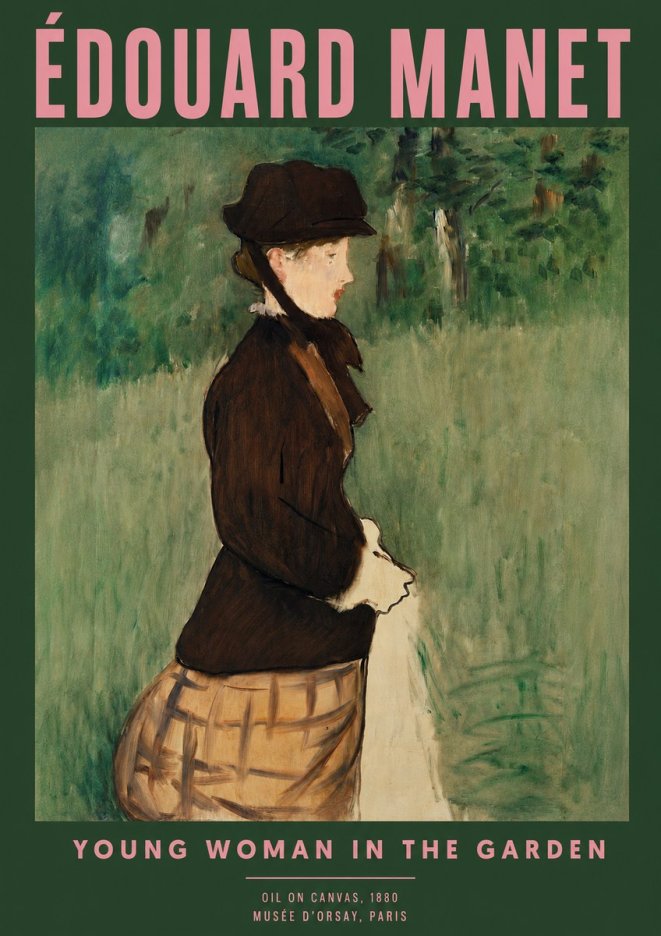 Édouard Manet Young Woman in the Garden No2 - Plakat