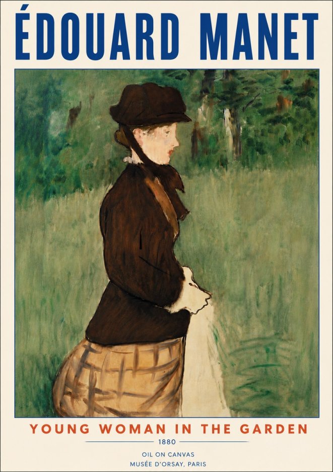 Édouard Manet Young Woman in the Garden No6 - Plakat