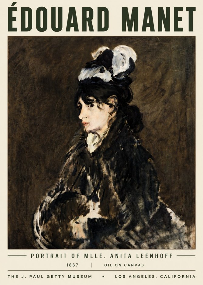 Édouard Manet Portrait of Mlle. Anita Leenhoff No6 - Plakat