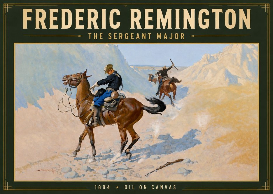 Frederic Remington The Sergeant Major No5 - Plakat
