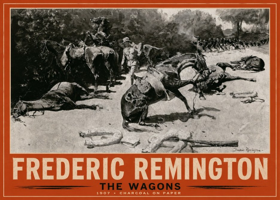 Frederic Remington The Wagons No2 - Plakat