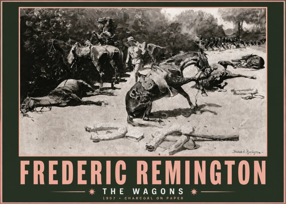 Frederic Remington The Wagons No3 - Plakat
