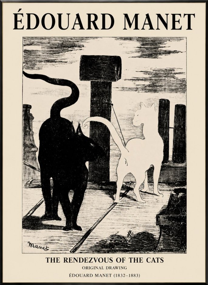 Édouard Manet The Rendezvous of the Cats No1 - Plakat