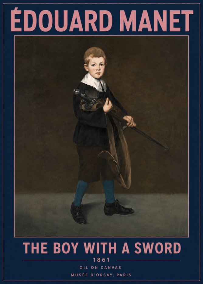 Édouard Manet The Boy with a Sword No4 - Plakat