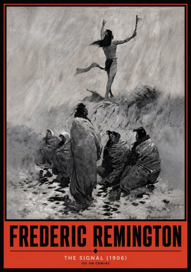 Frederic Remington The Signal No2 - Plakat