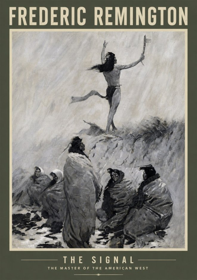 Frederic Remington The Signal No5 - Plakat
