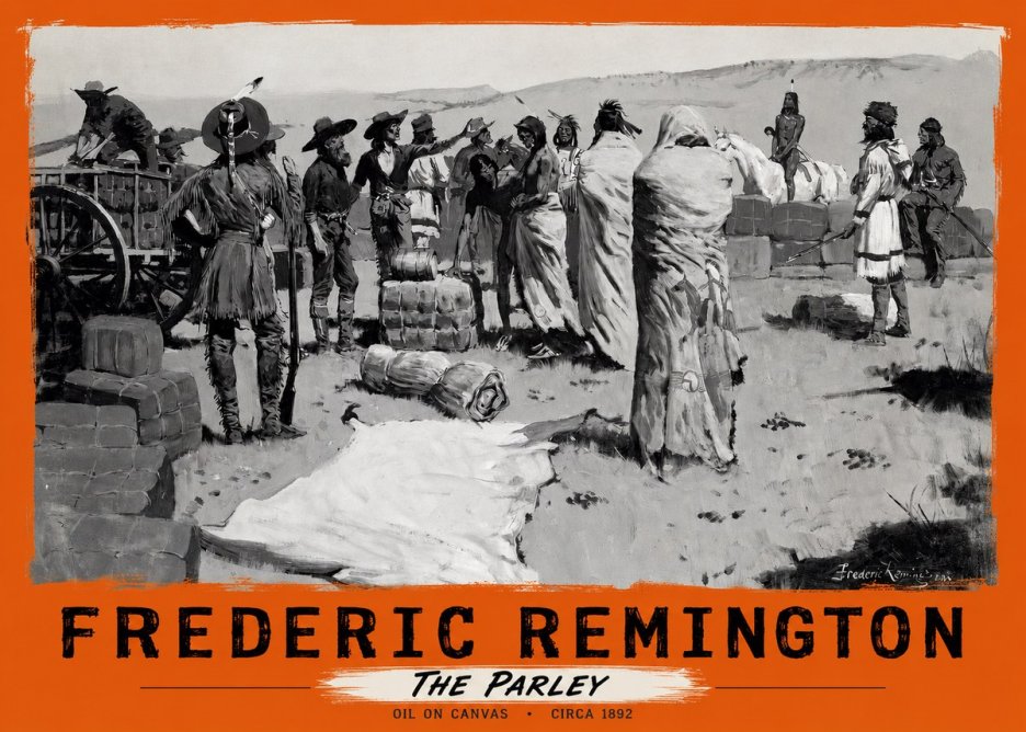 Frederic Remington The Parley No2 - Plakat