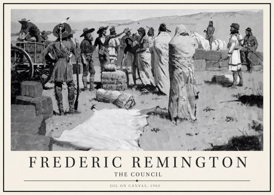 Frederic Remington The Parley No4 - Plakat