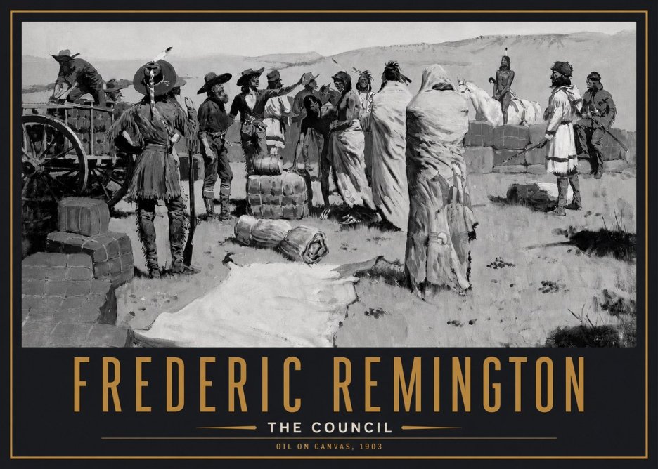 Frederic Remington The Parley No6 - Plakat