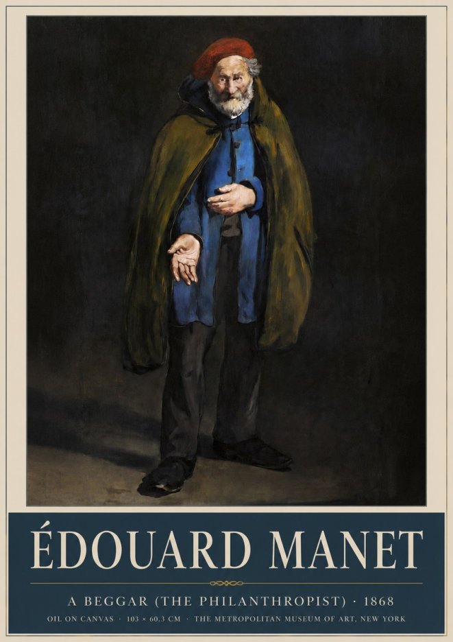 Édouard Manet A Beggar (the Philanthropist) No3 - Plakat