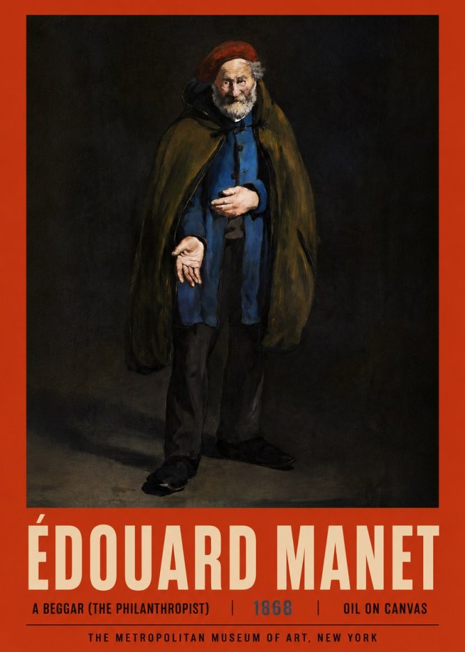 Édouard Manet A Beggar (the Philanthropist) No4 - Plakat