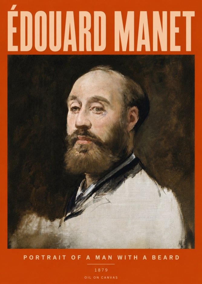 Édouard Manet Portrait of a Man with a Beard No5 - Plakat