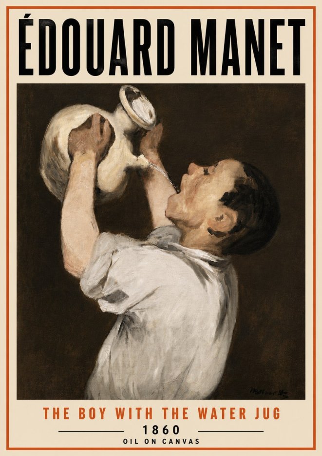 Édouard Manet The Boy with the Water Jug No5 - Plakat