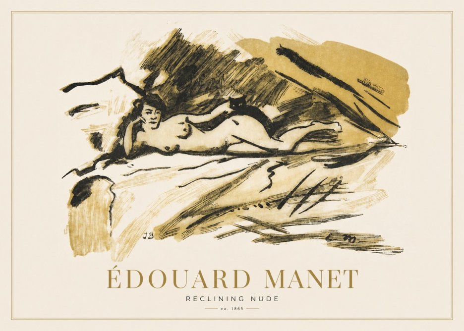 Édouard Manet Reclining Nude No1 - Plakat