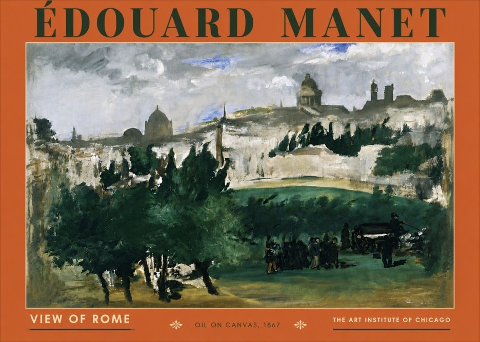 Édouard Manet View of Rome No6 - Plakat