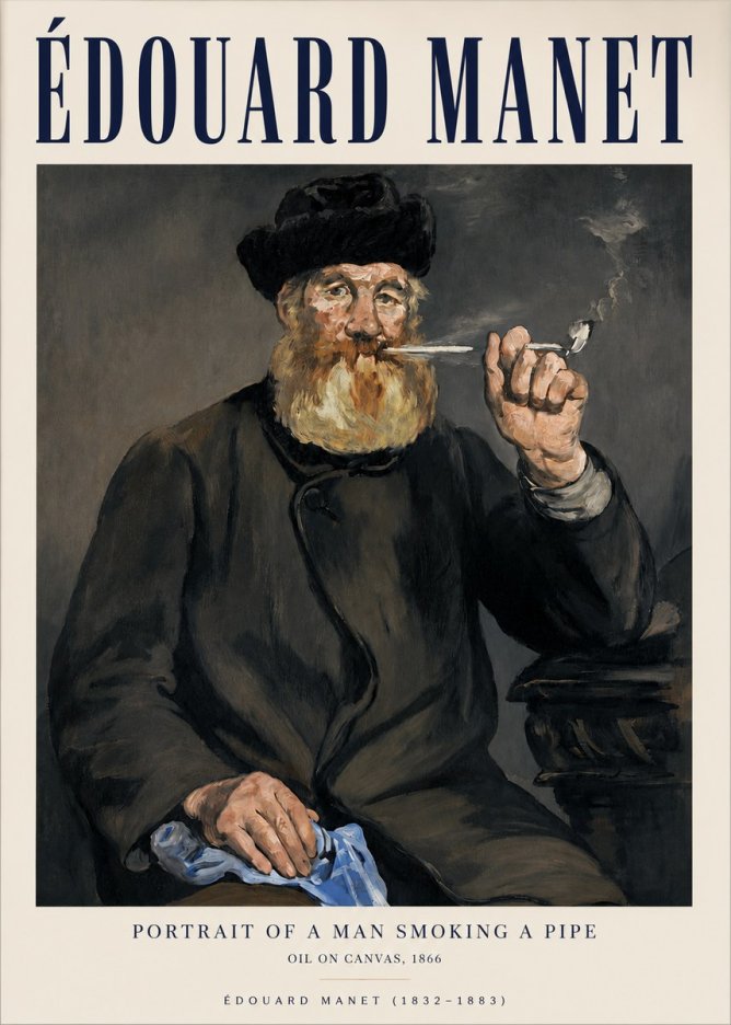 Édouard Manet Portrait of a Man Smoking a Pipe No3 - Plakat