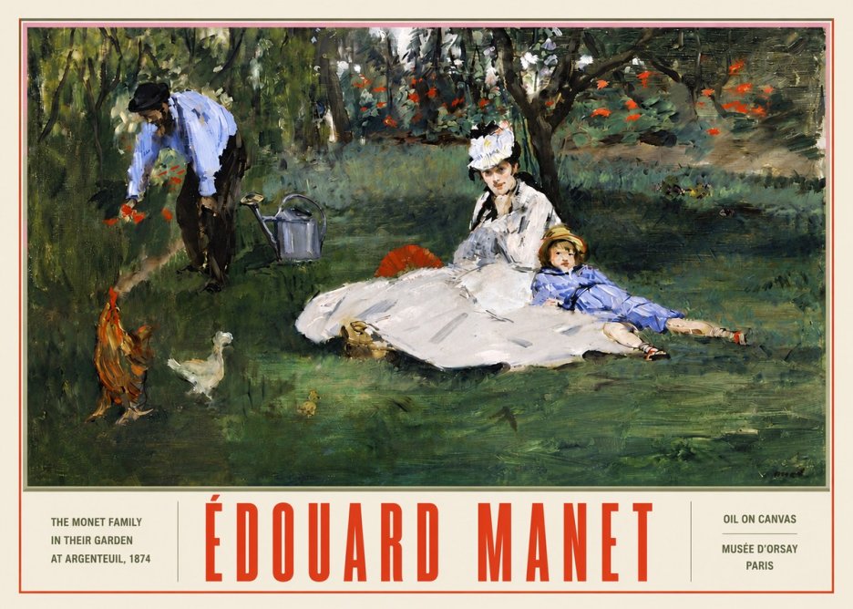 Édouard Manet The Monet Family in Their Garden at Argenteuil, 1874 No5 - Plakat