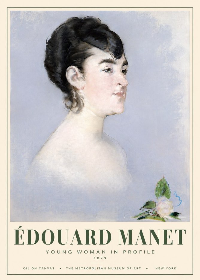 Édouard Manet Young Woman in Profile No5 - Plakat