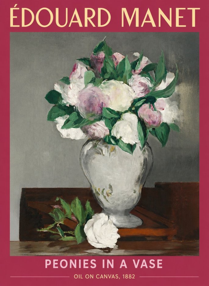 Édouard Manet Peonies in a Vase No2 - Plakat