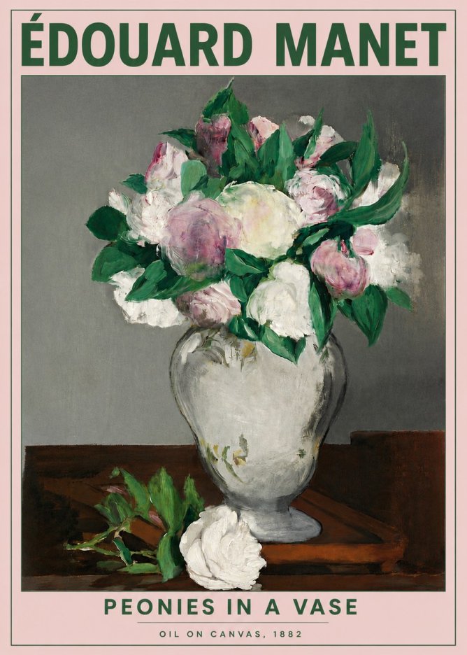Édouard Manet Peonies in a Vase No4 - Plakat