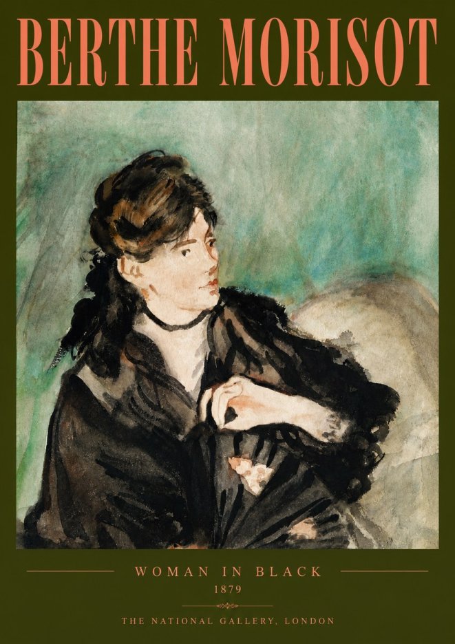 Berthe Morisot Woman in Black No5 - Plakat