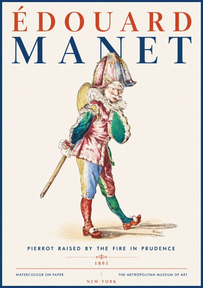 Édouard Manet Pierrot Raised by the Fire in Prudence No5 - Plakat