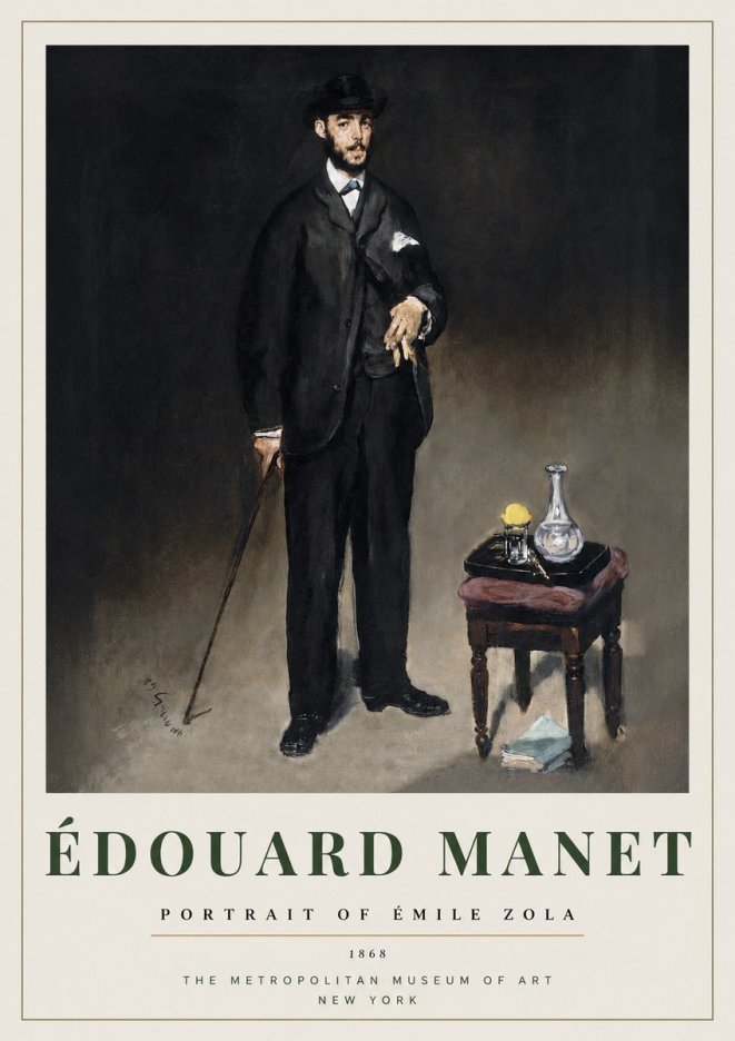 Édouard Manet Portrait of Émile Zola No3 - Plakat