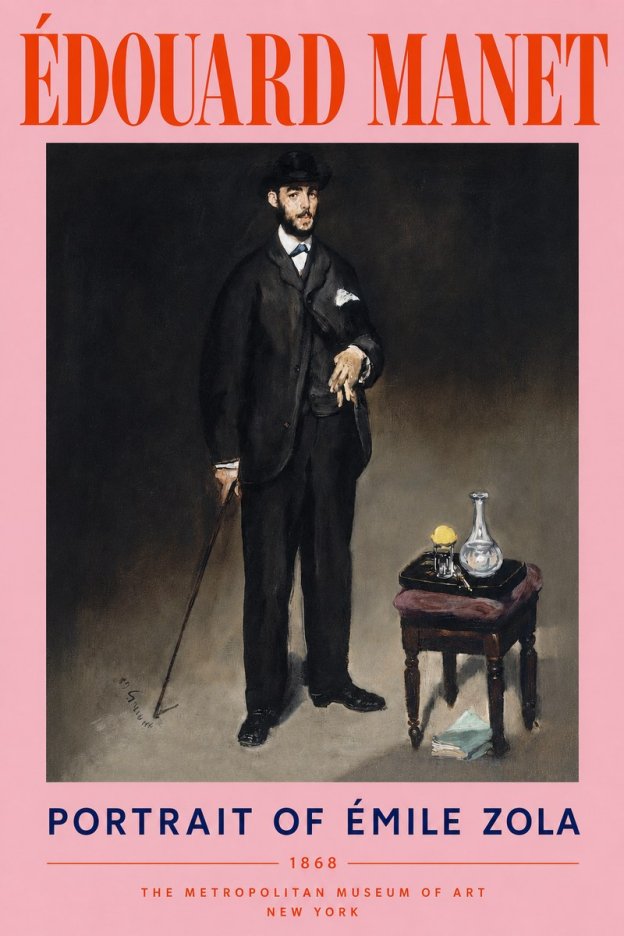 Édouard Manet Portrait of Émile Zola No4 - Plakat