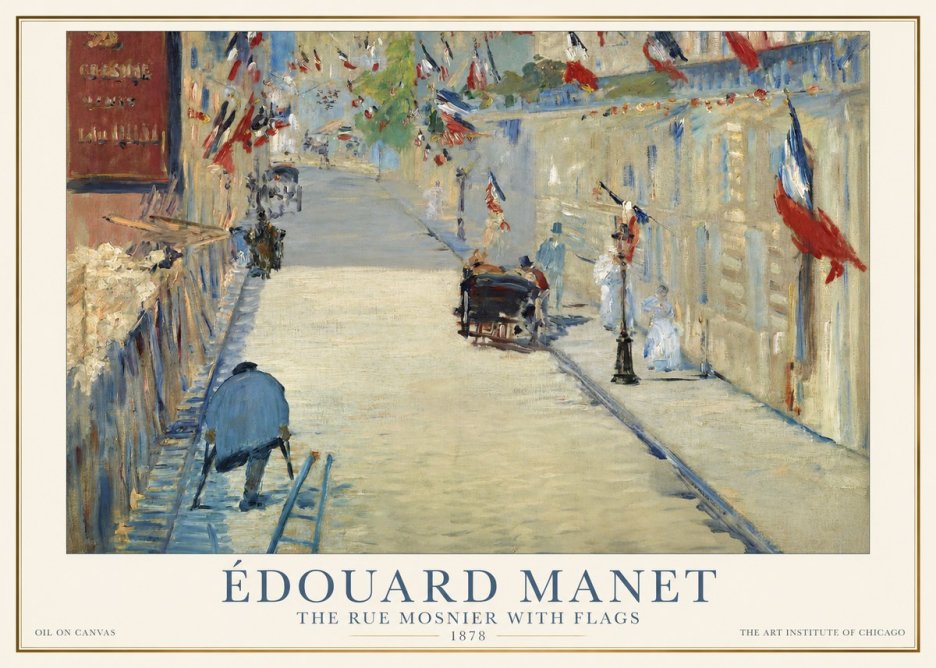 Édouard Manet The Rue Mosnier with Flags No1 - Plakat