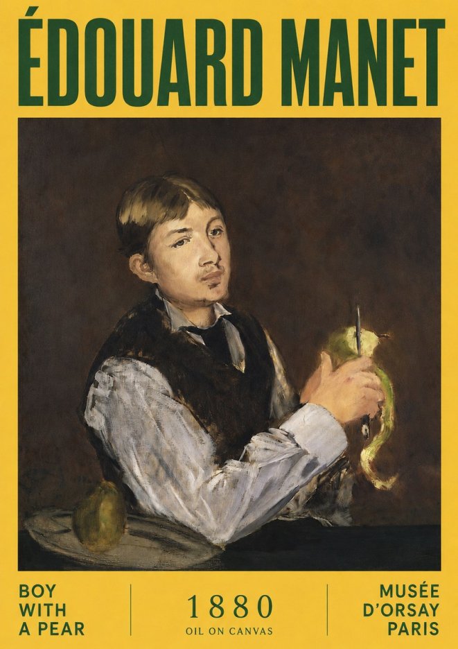 Édouard Manet Boy with a Pear No2 - Plakat