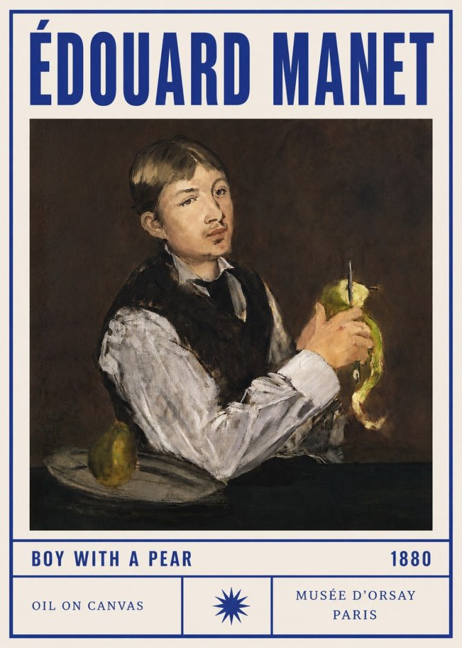 Édouard Manet Boy with a Pear No3 - Plakat