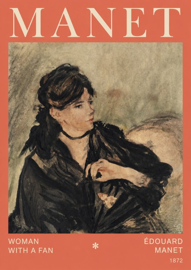 Édouard Manet Woman with a Fan No2 - Plakat