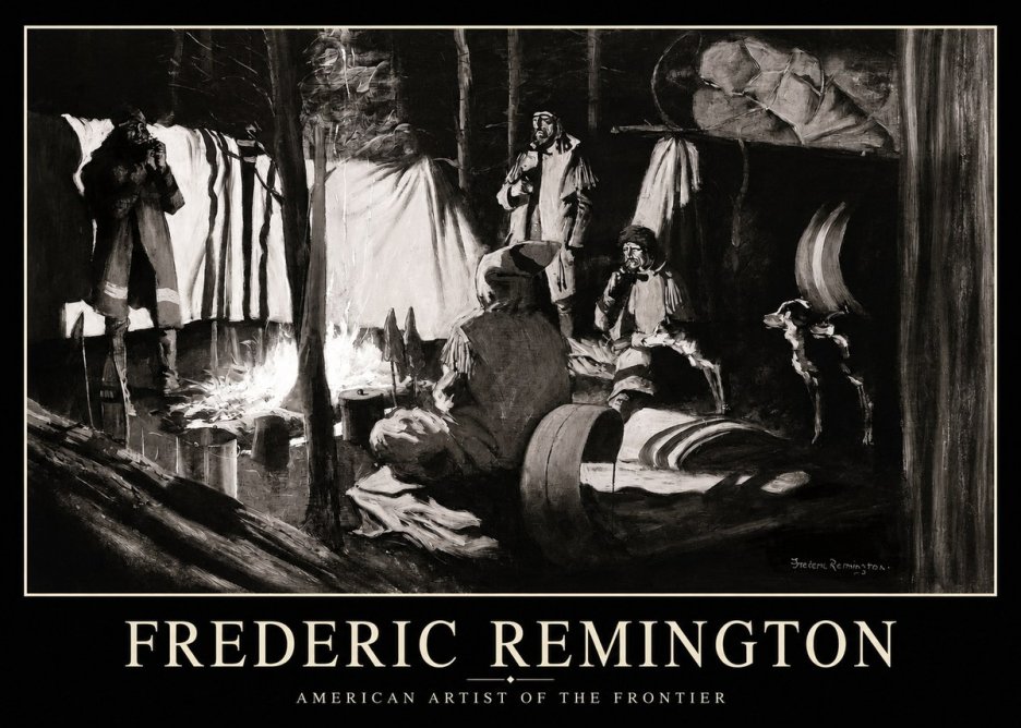 Frederic Remington A Trapper's Camp No1 - Plakat