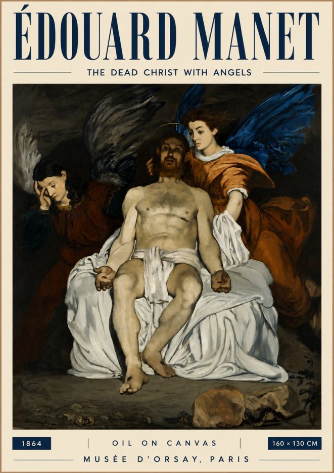 Édouard Manet The Dead Christ with Angels No6 - Plakat