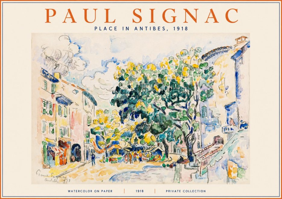 Signac Place in Antibes, 1918 No2 - Plakat